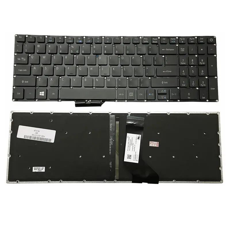 Novo para Acer Aspire A517 A517-51-5832 A517-51g A517-51g-52lb Teclado Inglês Backlit Backlight 28 Pinos Eua 5 A515-51 A515-51g - Imagem 2