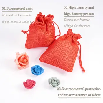 

20 Pcs Color Sackcloth Drawstring Pouches Earrings Ring Jewelry Gift Storage Bag N0HE