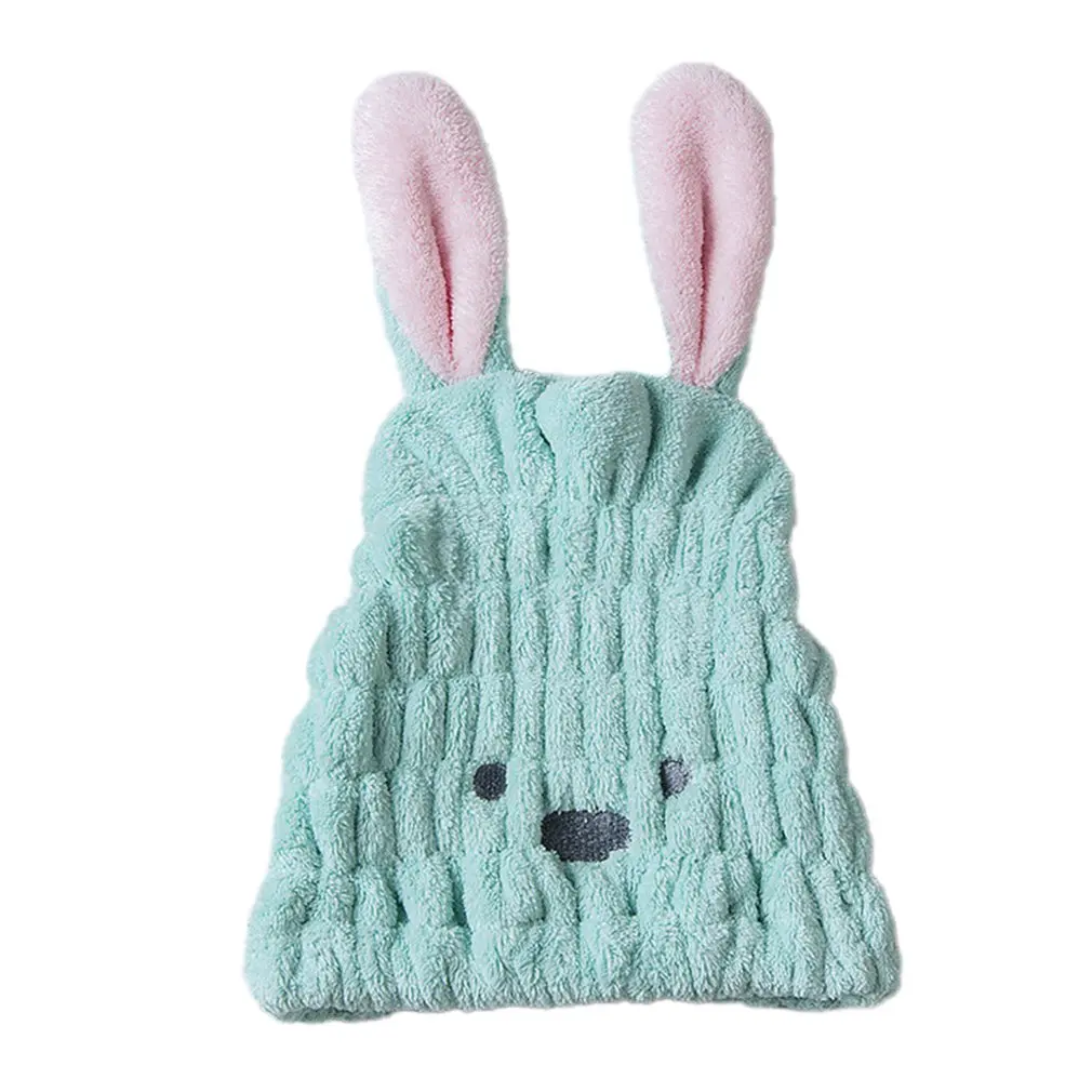 

Children Cartoon Hair Cap Absorbent Towel Quick Dry Hair Cap Colorful Lovely Rabbit Ear Shaped Hair Cap