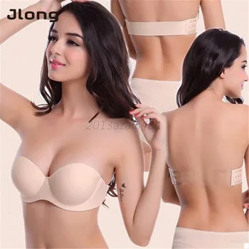 

Women Solid Color Bra Sexy Self Adhesive Magic Push Up Bras Side Closure Underwear Strapless Invisible Bras For Girls