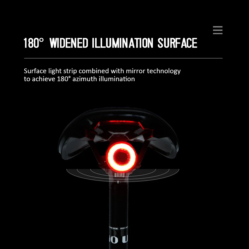 Габаритные огни для велосипеда, интеллектуальный датчик, тормозные огни, зарядка через usb, дорожный MTB велосипед, задний фонарь, наружное ночное предупреждение о поездке, стоп-сигнал