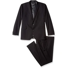 Черный лацкан с тупым углом Мужской костюм шафера расслабленный свободный стиль мужской деловой костюм из двух частей костюм(куртка+ брюки