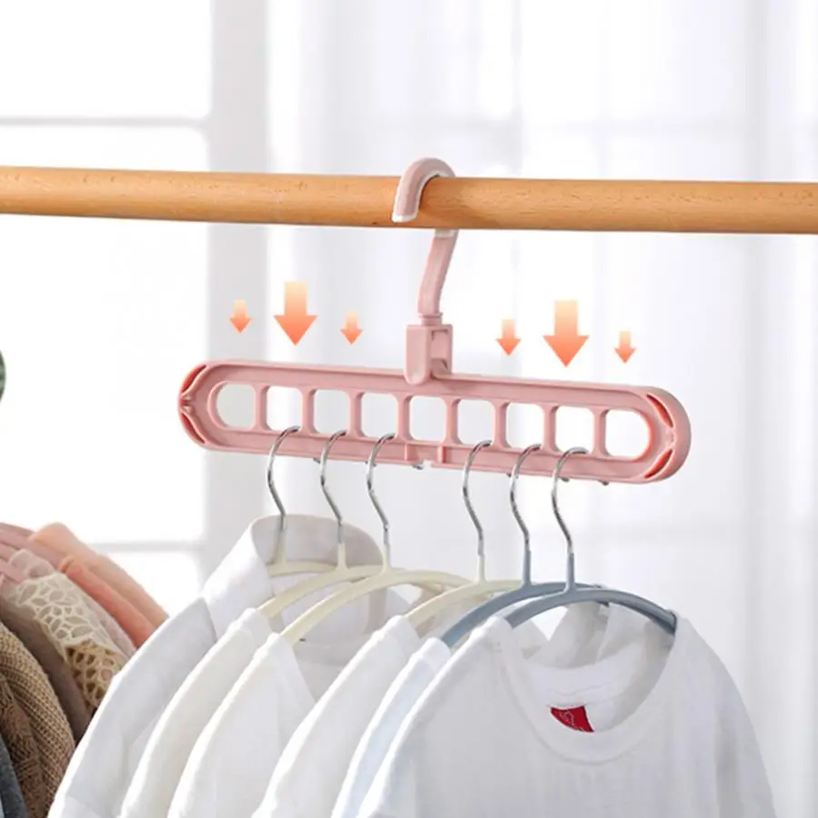 9 Hole 360 Degree Space Saving Magic Hanger Home Multi-Functional Removable Hook Clothes Hanger