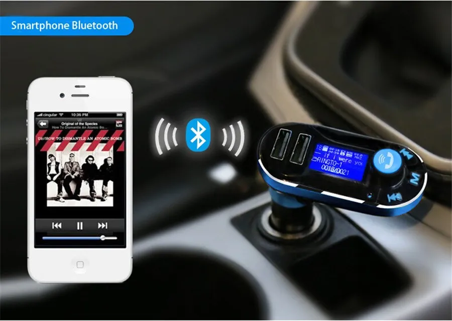 Популярный автомобильный fm-передатчик беспроводной автомобильный Bluetooth музыкальный громкой связи беспроводной MP3-плеер автомобильный комплект тусклый порт USB зарядное устройство SD lcd