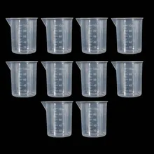 2 шт/10 шт прозрачный пластиковый маленький контейнер для жидкости, мерные стаканчики 100 мл, распродажа комплектов