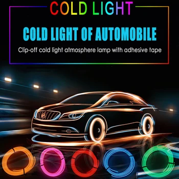 

5m Car Interior Accessories Atmosphere Lamp Cold Light Line With USB DIY Decorative Dash Board Console Auto LED Ambient Light
