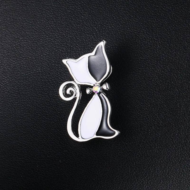 Яркая брошь в виде кошки вечерние Металлическая корона синий кристалл