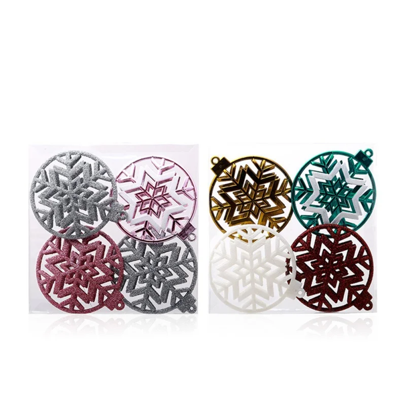 Hot Christmas Household Plastic Snowflakes Portable Christmas Decoration Hollow Snowflakes With Hanging Hole For home decor