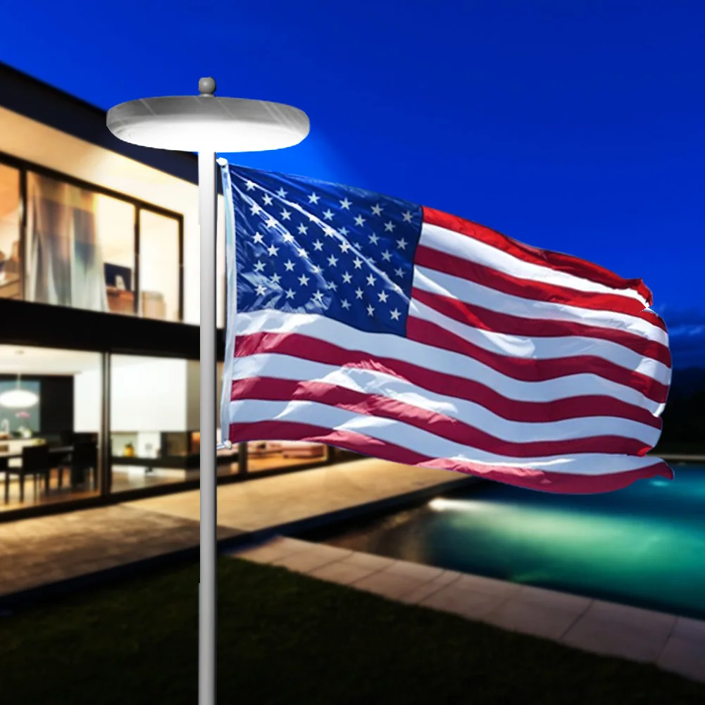 

128 LED Solar Powered Energy Flag Light Waterproof Outdoor Garden Lamp Light Sensor 2 Modes Banner Lamp for Yard Decor