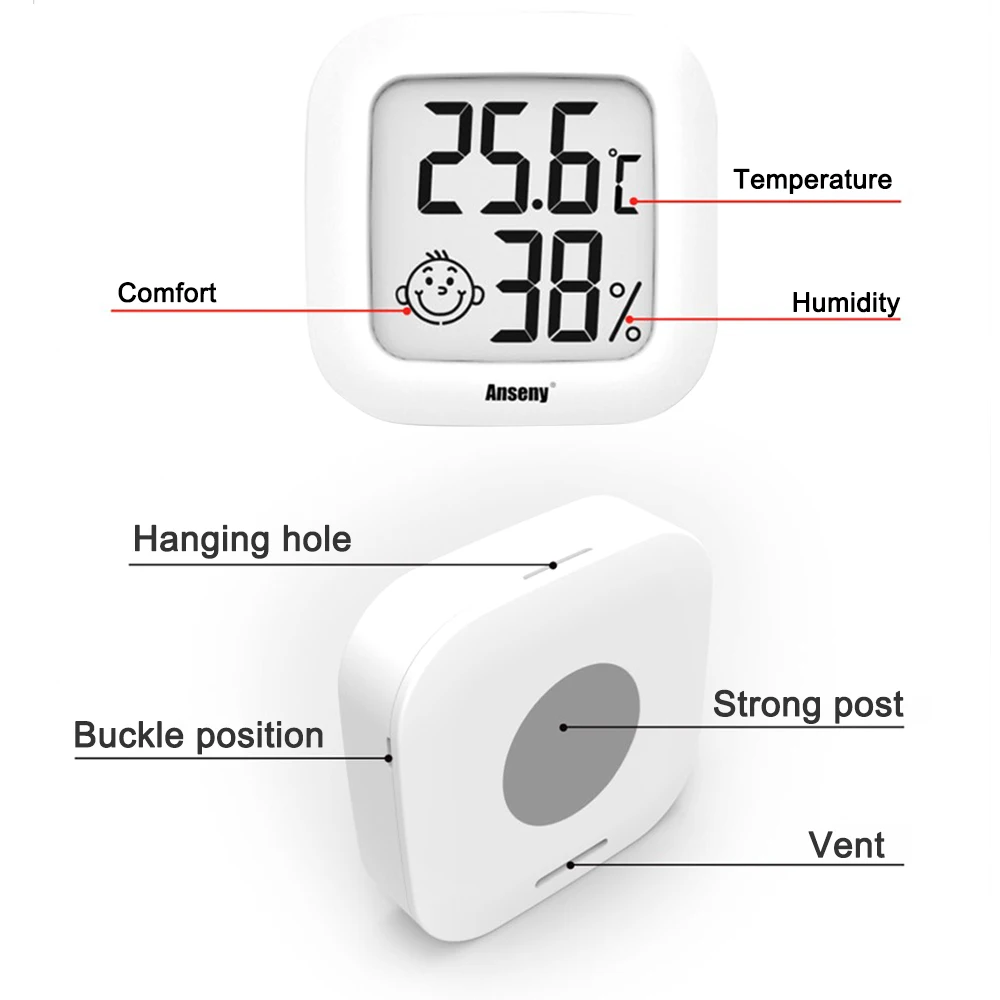 Indoor Outdoor Thermometer, Wall Thermometer Hygrometer Waterproof Hanging  Digital Weather Hygrometers for Home Decor(Holder)