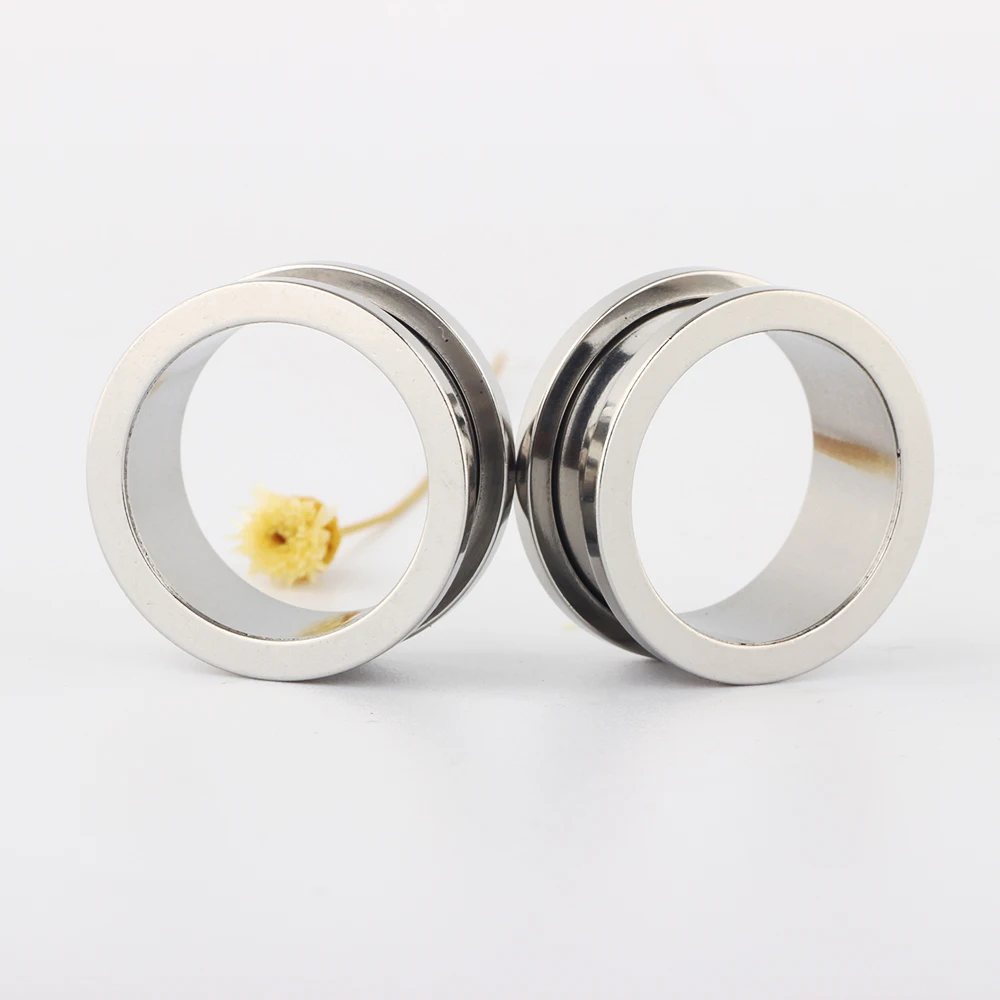 1.6-25mm Big Ear Gauges Wholesales Ear Piercing Flesh Tunnel Earrings Stretcher Expander Screw Silver Tunnels For Ear Plug kIT