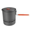 1.5L Camping Heat Exchanger Pot Outdoor Portable Cookware Picnic Quick Heating Kettle Folding Handle Pot 1-2 Person 2