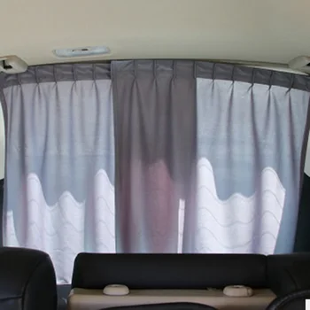 

2PCS Sun Visors Car Rear Window Sun Visor Rail Sunscreen ABS + polyester