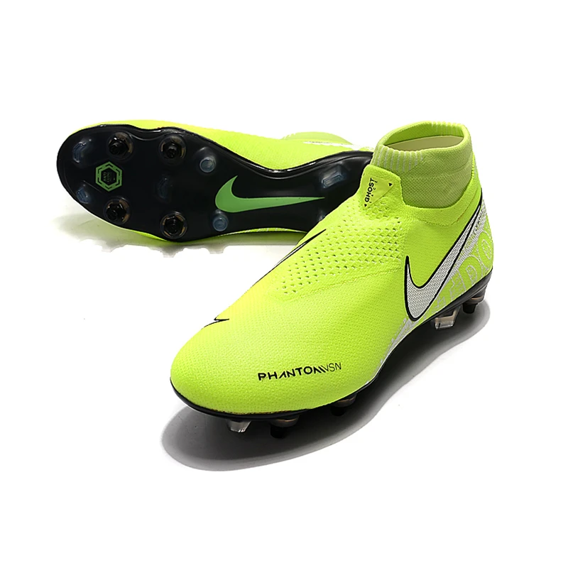 Nike Phantom VSN Elite DF SG-Pro Anti-сабо; большие размеры 39-45 высокие ботильоны футбольные бутсы обувь Футбол бутсы Для мужчин Бутсы Обувь для футбола