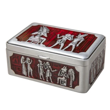 

Jewelry Box Ancient Egypt Decor Neckalce Beads Bracelet Rings Storage Case Organizer Chest Metal Art Home Decoration