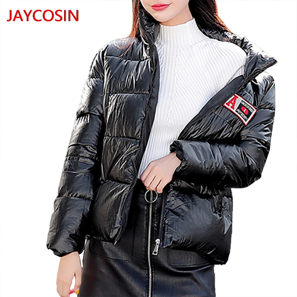 JAYCOSIN, женские парки, Женское зимнее теплое пальто, Толстая теплая Свободная куртка со стоячим воротником, короткое пальто, лидер продаж, L4008027