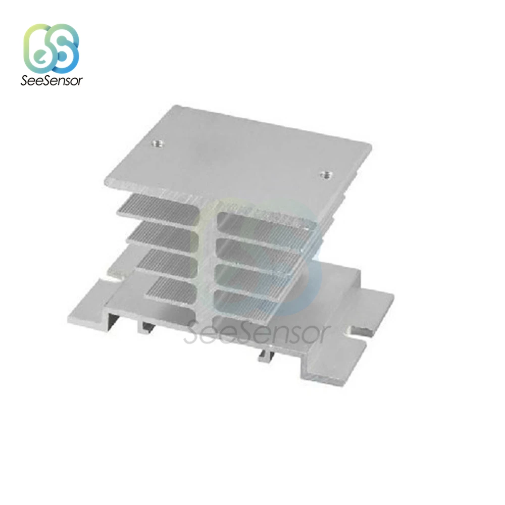 

Single Phase Solid State Relay SSR Aluminum Heat Sink Dissipation Radiator Suitable for 10A 25A 40A Relay