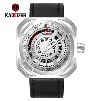 

KADEMAN Top Brand Luxury Mens Watches Male Clocks Date Sport Military Clock Leather Strap Quartz Business Men Wrist Watch