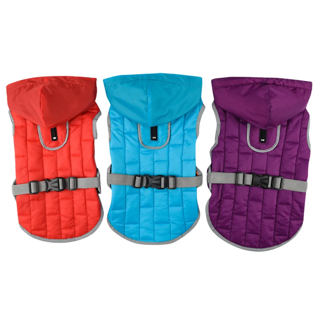 Windproof Waterproof Pet Jackets Winter Warm Dog Coat For Small Medium Large Dog Pet Raincoat Hoodie Double-Sided Can Wear