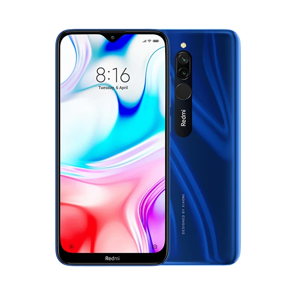 Глобальная версия, Xiaomi Redmi 8, 3 ГБ, 32 ГБ, Восьмиядерный процессор Snapdragon 439, двойная камера 12 Мп, мобильный телефон, 5000 мАч, большая батарея OTA - Цвет: Blue