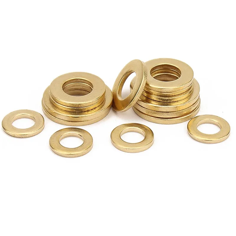 M2 M2.5 M3 M4 M5 M6 M8 M10 M12 M14 M16 None-standard Solid Brass Copper Flat Washer DIY Plain Gaskets 2/5/10/20/25/30/50/100pcs