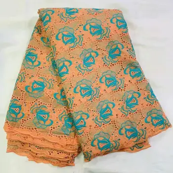 

Beautiful Wedding Embroidery African Cotton Lace Fabric Swiss Voile Material For Dress WFC24(5Yards/Lot)