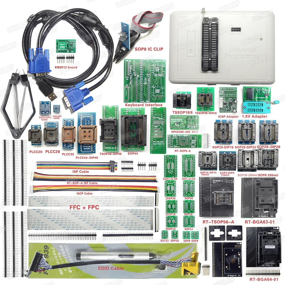 RT809H EMMC-программирование NAND Flash+ 45 элементов BGA63 SOP28 TSOP56 1,8 V адаптер RT809H программист+ ручка