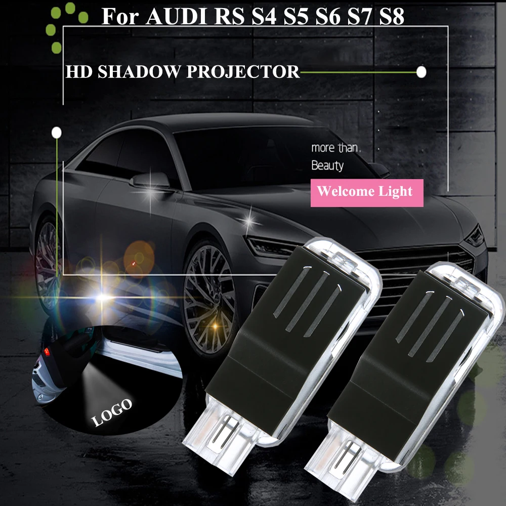 2 шт. автомобильный значок Добро пожаловать светильник для Audi A8 B5 B6 B7 A3 A6 C6 A4 A5 A7 Q7 Q5 S4 S5 S6 S7 S8 RS TT Audi логотип двери автомобиля светильник настройки