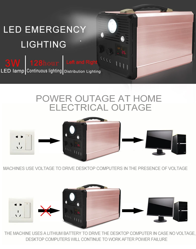 portable Power Station 1000W portable solar power supply for outdoor camp