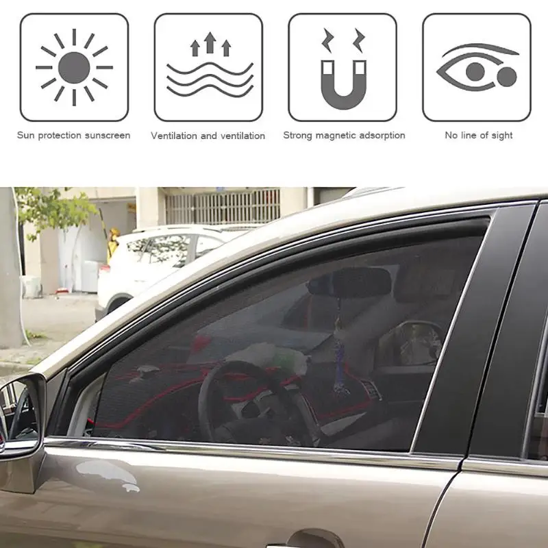 

Magnetic Car Window Sunshade Curtain UV Protection Auto Side Windows Summer Sun Shade Visor Shield Mesh Protector Film