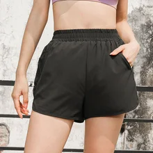 Спортивные шорты, женские, новые, для йоги, фитнеса, бега, свободные, большой размер, быстросохнущие, подходящие по цвету штаны, WHShopping