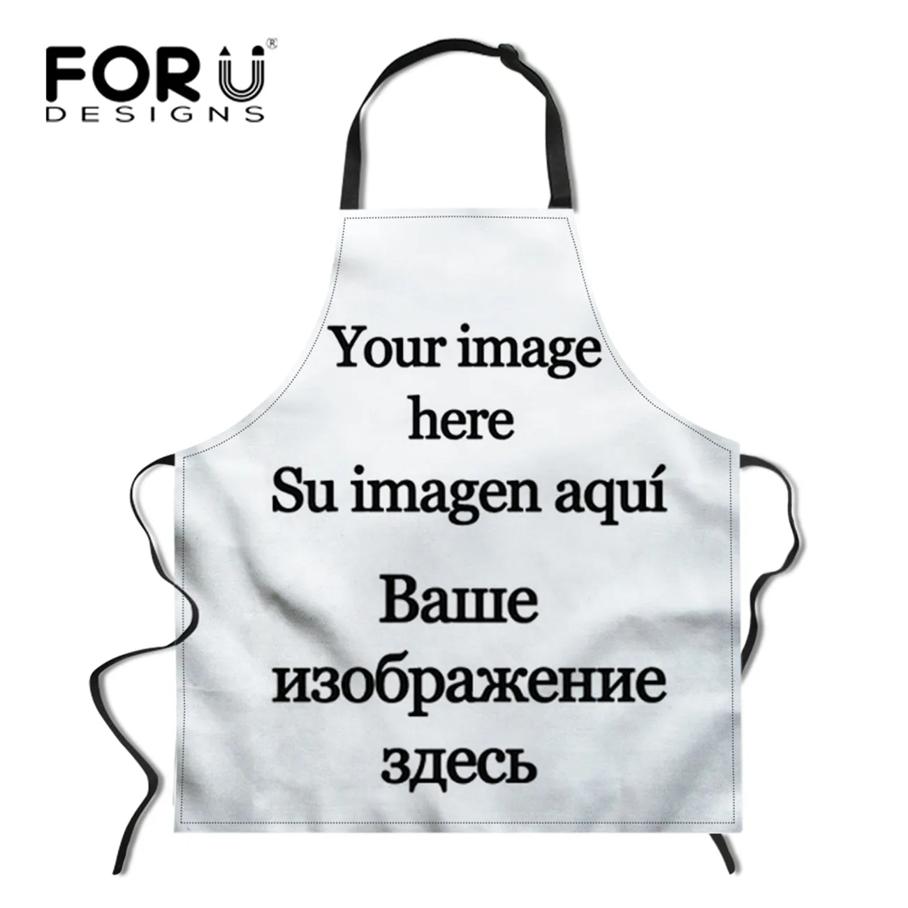 customize FORUDESIGNS/Волчья печать безрукавные фартуки для поваров высококачественный Кухонный Фартук аксессуары Femal для приготовления барбекю вечерние таблички - Цвет: customize