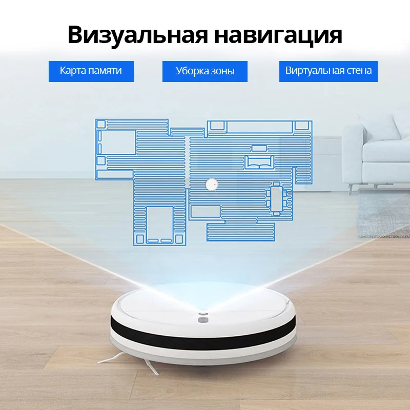 Робот Пылесос Xiaomi 1C STYTJ01ZHM для Уборки Mi Home APP WIFI 2500PA Всасывание 600 мл Пылезащитная