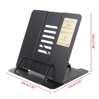 

Portable Metal Adjustable Reading Book Holder Support Document Shelf Bookstand
