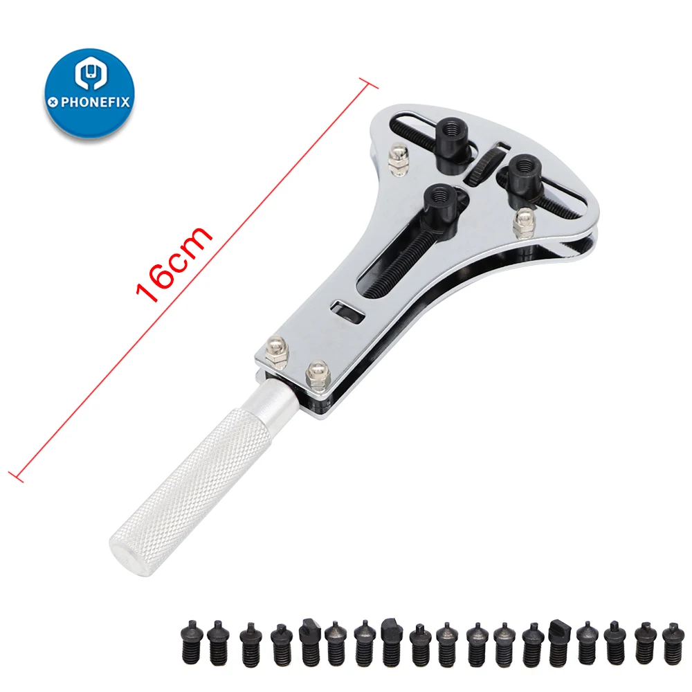 PHONEFIX Watch Case Opener Adjustable Screw Back Remover Wrench Wrist Repair Kit Battery Changing Tools Claw Watch Repair Tool PHONEFIX Watch Case Opener Adjustable Screw Back Remover Wrench Wrist Repair Kit Battery Changing Tools Claw Watch Repair Tool