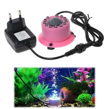 

1PC Fish Tank Mini Colorful Submersible Light 12 LEDs Air Curtain Bubbles Aquarium Accessories EU Plug New Drop ship