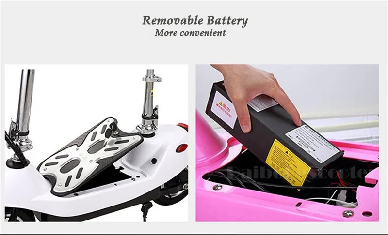 Daibot Electric Scooter 36V Two Wheel Electric Scooters 10 inch 350W Seat Portable Pink Folding Electric Bike For GirlWomen     (60)