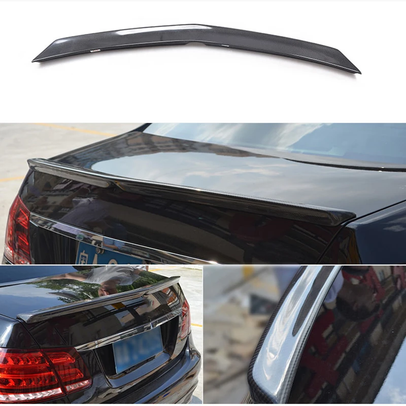 Use For Benz E Class W212 Spoiler 2008--2015 Year Sedan Glossy Black Real Carbon Fiber Rear Wing Amg Style Accessories Body Kit |