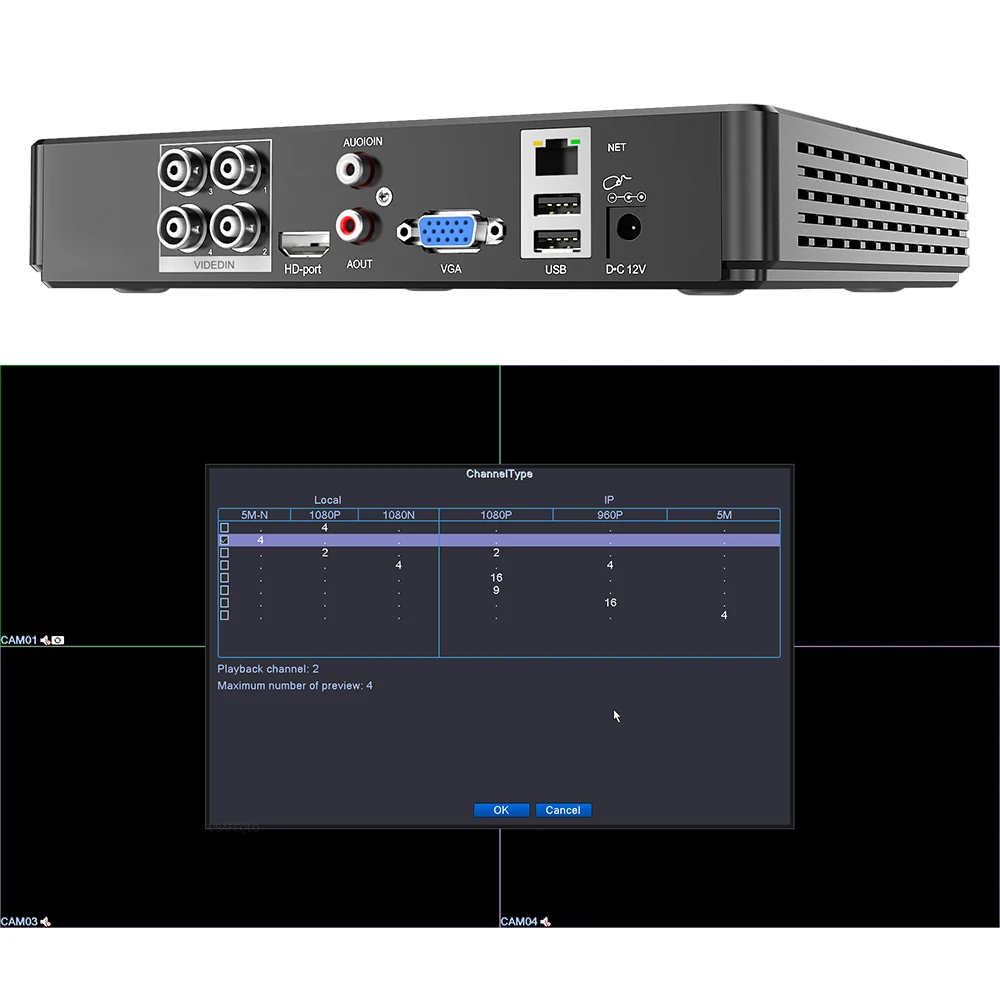 Гибридный видеорегистратор 5 в 1 H.265X 4ch 5M N 8CH 1080NH HVR CCTV поддержка AHD/TVI/CVI/CVBS/IP камер