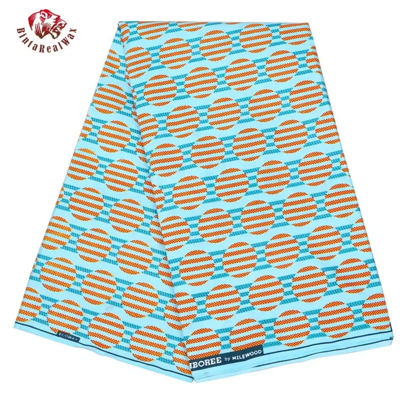 Анкара африканская полиэфирная восковая печатная ткань Binta настоящий воск высокого качества 6 ярдов африканская ткань для вечерние платья FP6195