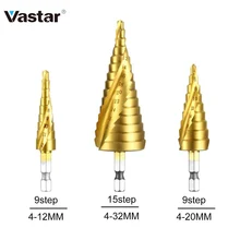 Vastar на возраст от 4 до 12 лет/20/32 мм HSS Спиральная рифленая центровочное сверло карбида вольфрама с покрытием Алюминий Мини-дрель аксессуары Титан шарошечное буровое долото с резьбовой головкой