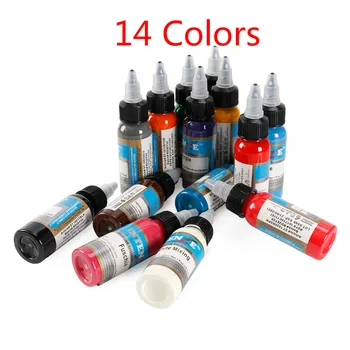 

14PCS 1 Oz 30ML Natural Plant Tattoo Ink Set For Tattoo & Body Art Permanent Makeup Tattoo InkTattoo Supplies