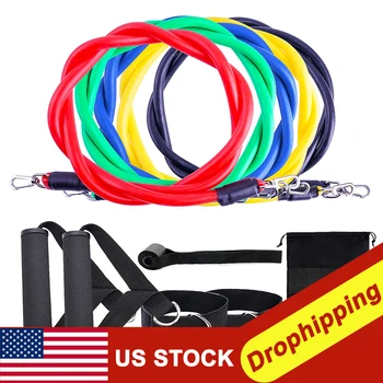 

vip 11pc Resistance Bands Set Expander Yoga Exercise Fitness Rubber Tubes Band Stretch Training Home Gyms Workout at Home
