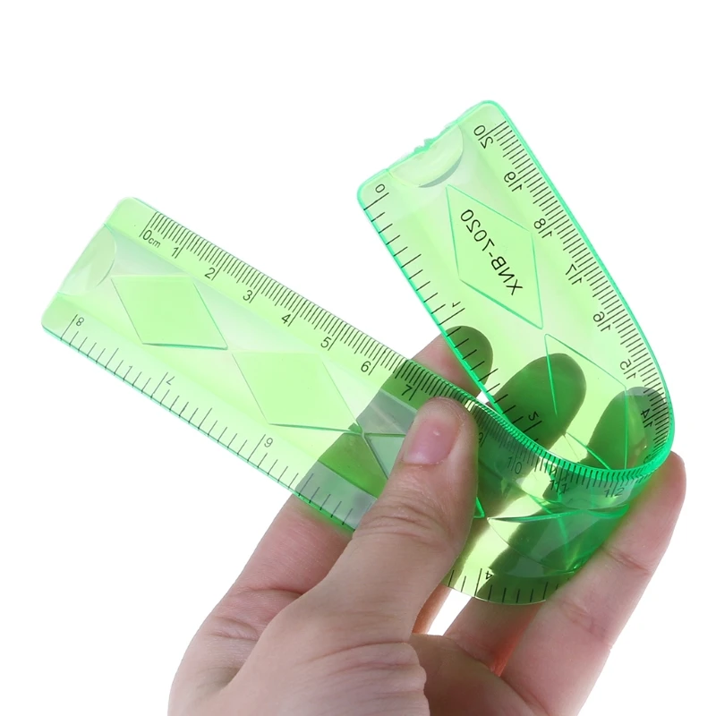 1PC Soft 20cm Ruler Multicolour Flexible Creative Stationery Rule School Supply