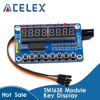 

TM1638 LED Display 8-Bit Digital Tube Module AYR 7 Segment 8 Bits 0.36Inch RED TM1638 KEY LED Display Board Panel