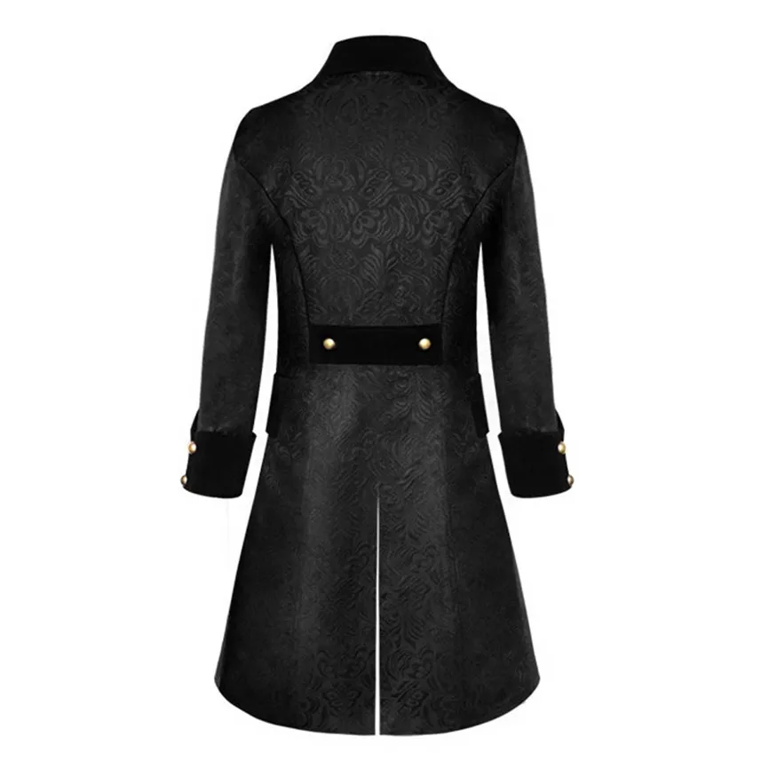 Нежный Для мужчин пальто мода стимпанк Винтаж пиджак-фрак готический, викторианской эпохи сюртук Для мужчин, униформеный костюм