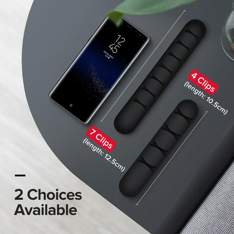 Органайзер для кабелей UGREEN силиконовый держатель USB кабеля гибкие зажимы мыши