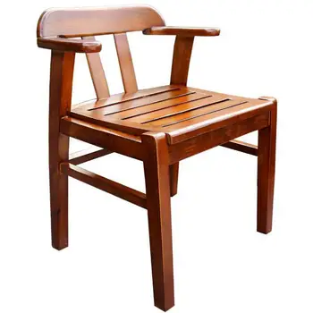 

Solid wood log chair home wooden dining chair armrest wood chair backrest chair restaurant modern minimalist special small chair