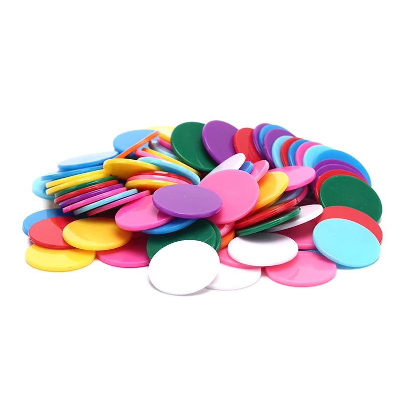 multicolor 9 цветов 25 мм 100 шт./лот пластиковые покерные фишки казино маркеры бинго Токен Забавный семейный клуб настольные игры игрушка креативный подарок - Цвет: multicolor