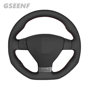 

Car Steering Wheel Cover For Volkswagen VW Mk5 GTI Golf 5 R32 Golf 5 Passat R GT 2005 Black Hand-stitched Artificial Leather